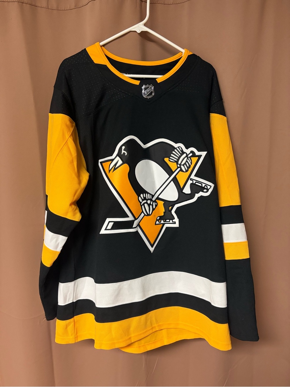 Pittsburgh Penguins Adidas PrimeGreen Black Home NHL Hockey Jersey Blank Size 54